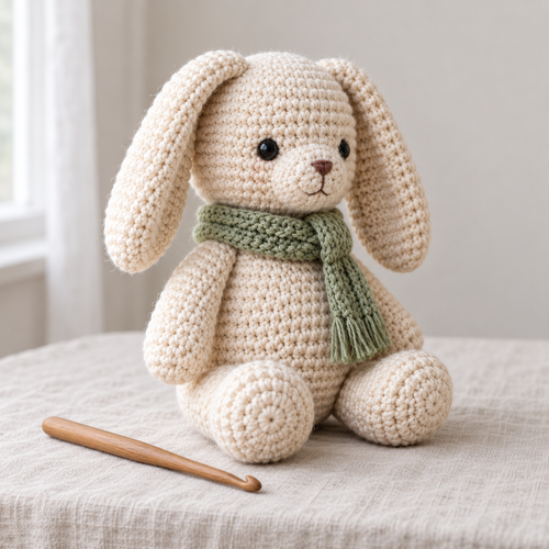 Detail view of the Little Bunny crochet design