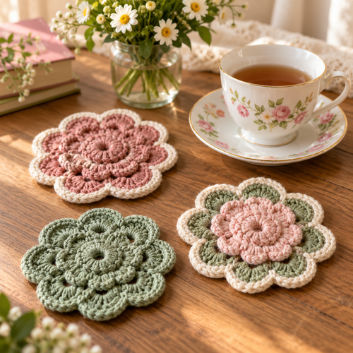 Bloom Coasters crochet design