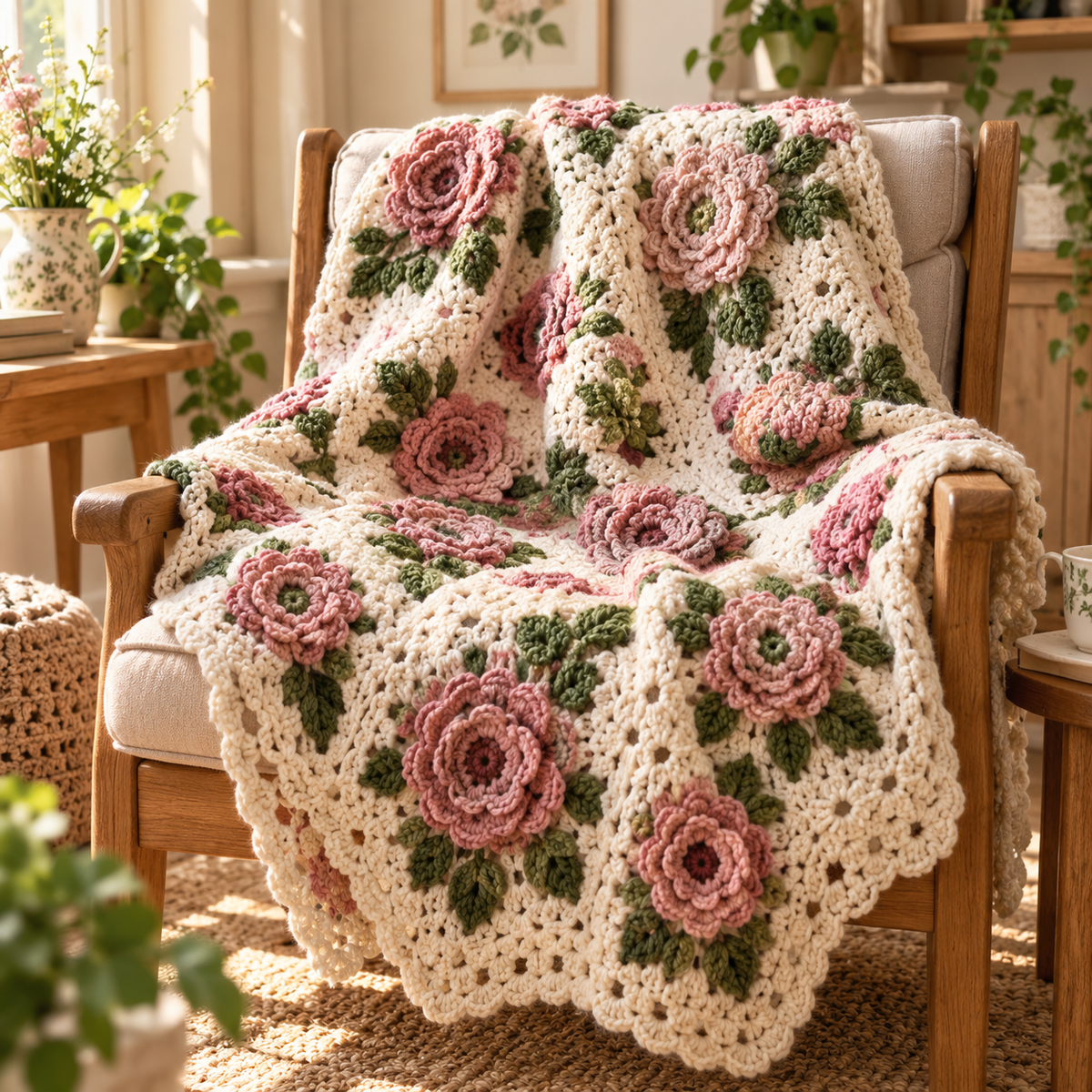 Rosehaven Bloom Blanket crochet design
